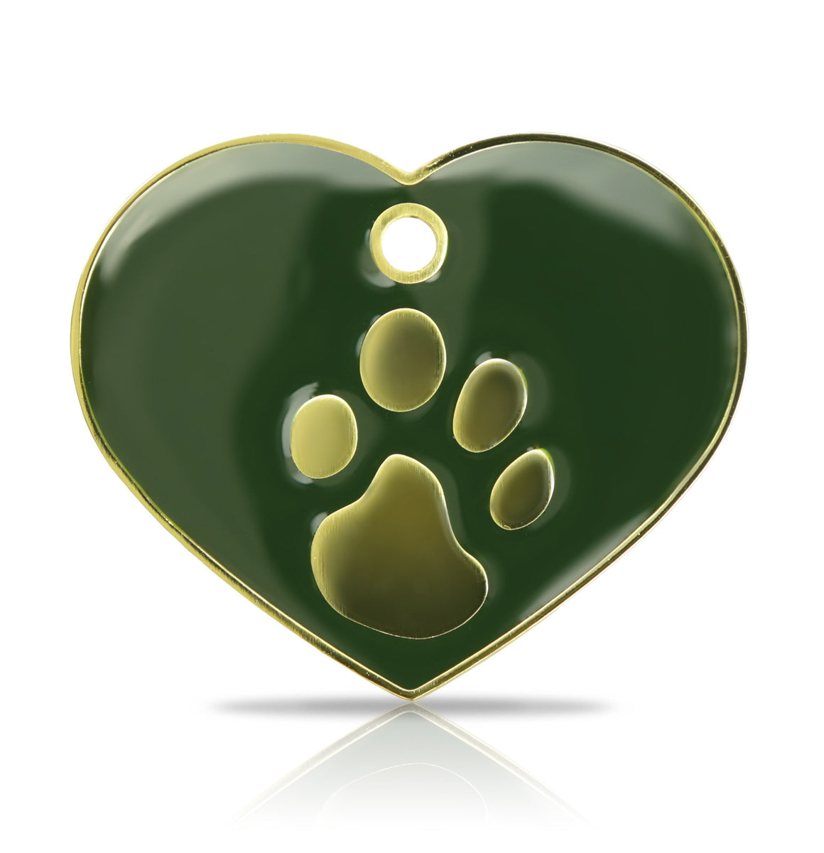 TaggIT Elegance Large Heart Green & Gold iMarc Pet Tag