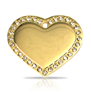 TaggIT Glamour Large Heart Gold Diamond Pet Tag iMarc Pet Tag