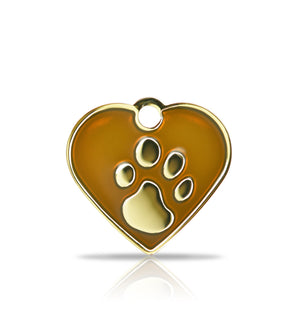 TaggIT Elegance Small Heart Brown & Gold iMarc Pet Tag