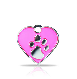 TaggIT Elegance Small Heart Pink & Silver iMarc Engraving Tag