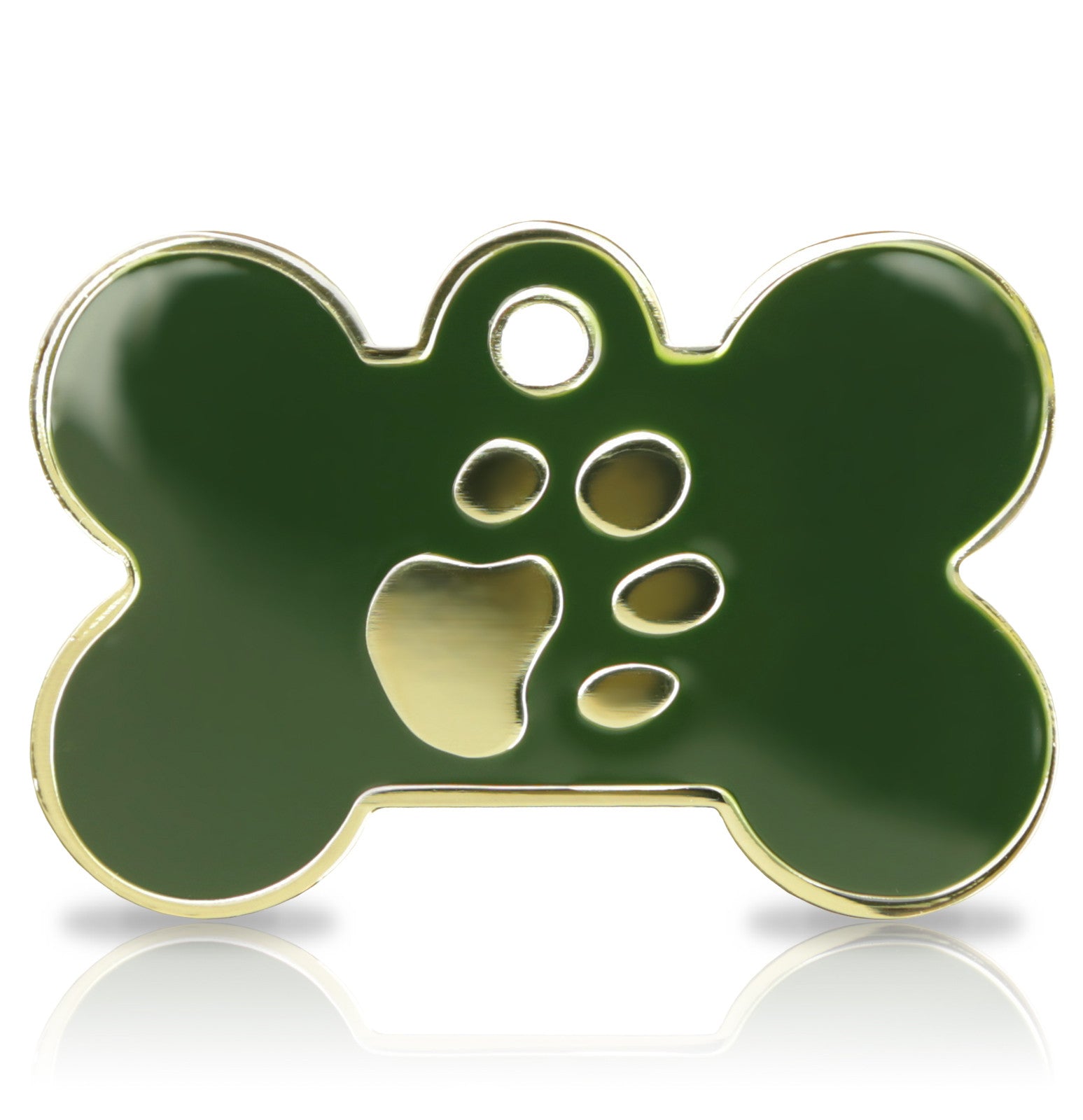 Taggit TaggIT Engraving Elegance Green & Gold Large Bone Pet Tag iMarc Tag