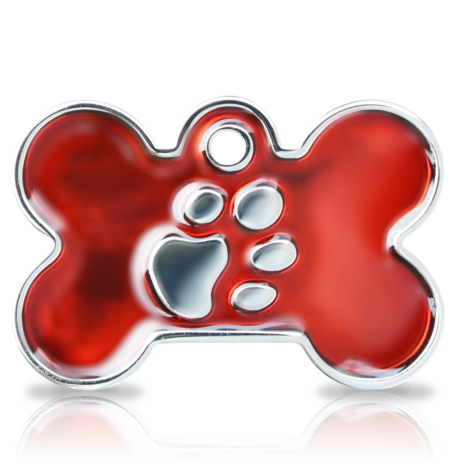 Taggit TaggIT Engraving Elegance Red & Silver Large Bone Dog Tag iMarc Tag