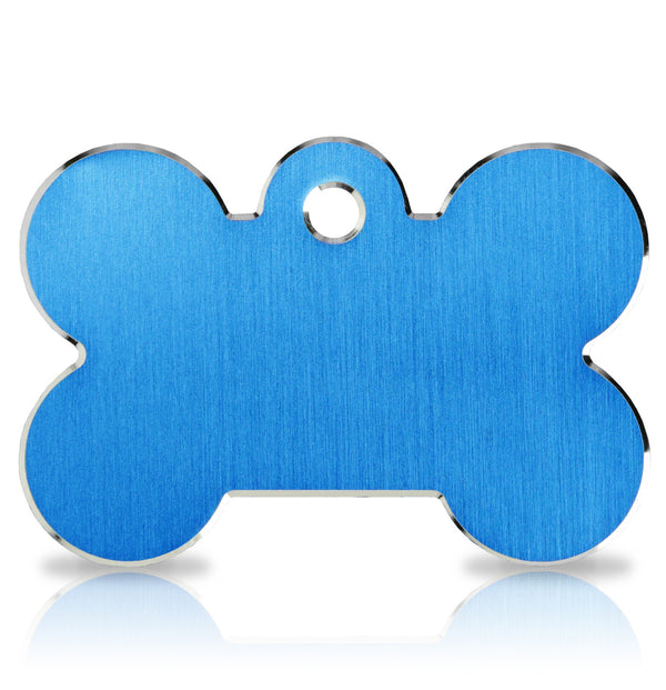 TaggIT Engraving Hi-Line Blue Large Bone Aluminium iMarc Dog Tag