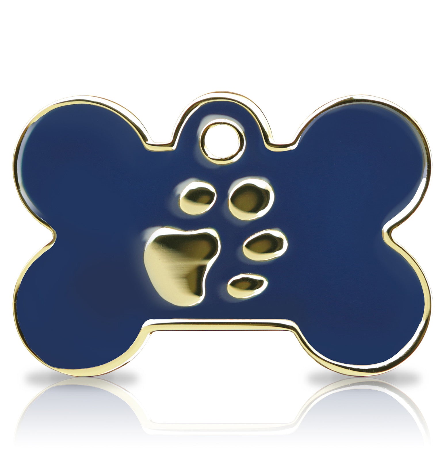 Taggit TaggIT Engraving Elegance Blue & Gold Large Bone Pet Tag for iMarc Tag