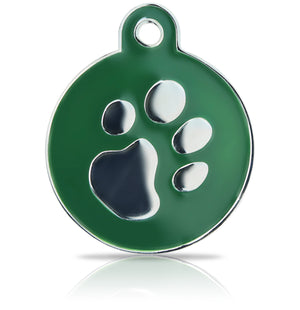 TaggIT Elegance Large Disc Green & Silver Pet Tag iMarc Tag