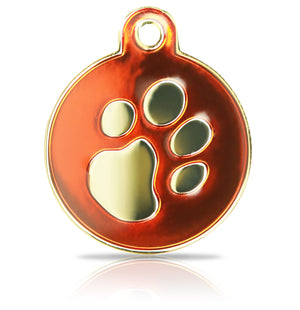 TaggIT Elegance Tag Red & Gold Large Disc iMarc Pet Tag
