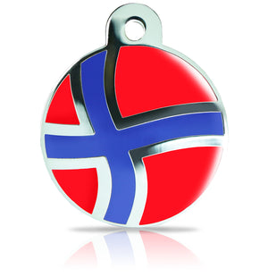 TaggIT Patriot Norwegian Flag Large Disc iMarc Pet ID Tag