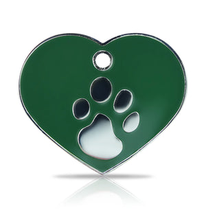 TaggIT Elegance Large Heart Green & Silver iMarc Pet Tag
