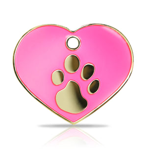 TaggIT Elegance Large Heart Pink & Gold iMarc Pet Tag