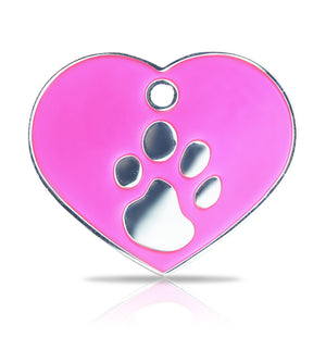 TaggIT Elegance Large Heart Pink & Silver iMarc Pet Tag