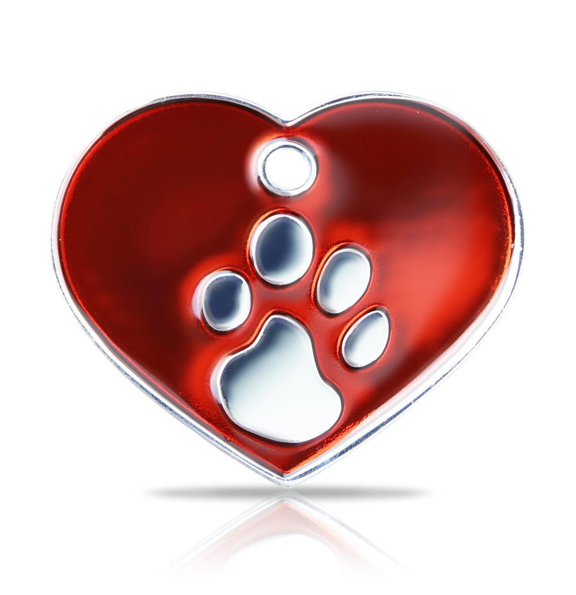 TaggIT Elegance Large Heart Red & Silver iMarc Pet Tag
