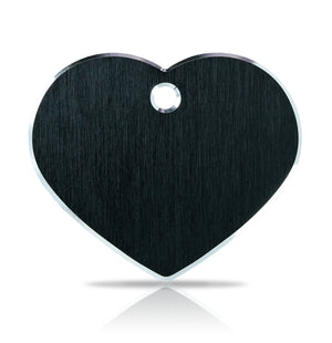 TaggIT Hi-Line Aluminium Large Heart Black iMarc Pet Tag