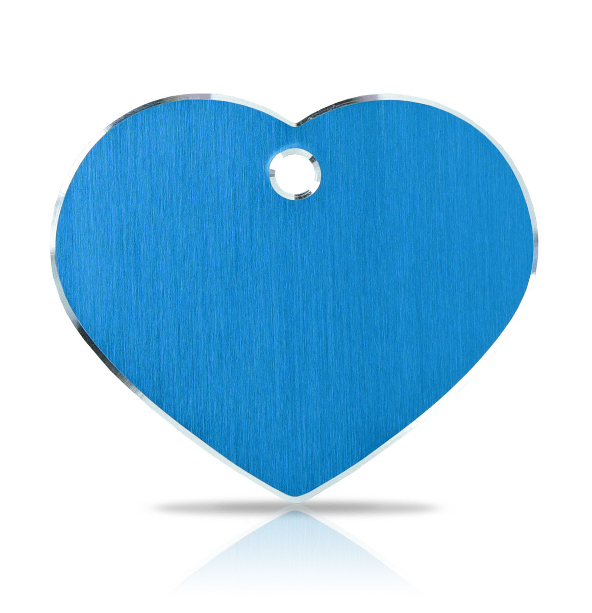 TaggIT Hi-Line Large Heart Blue Aluminum iMarc Pet Tag 