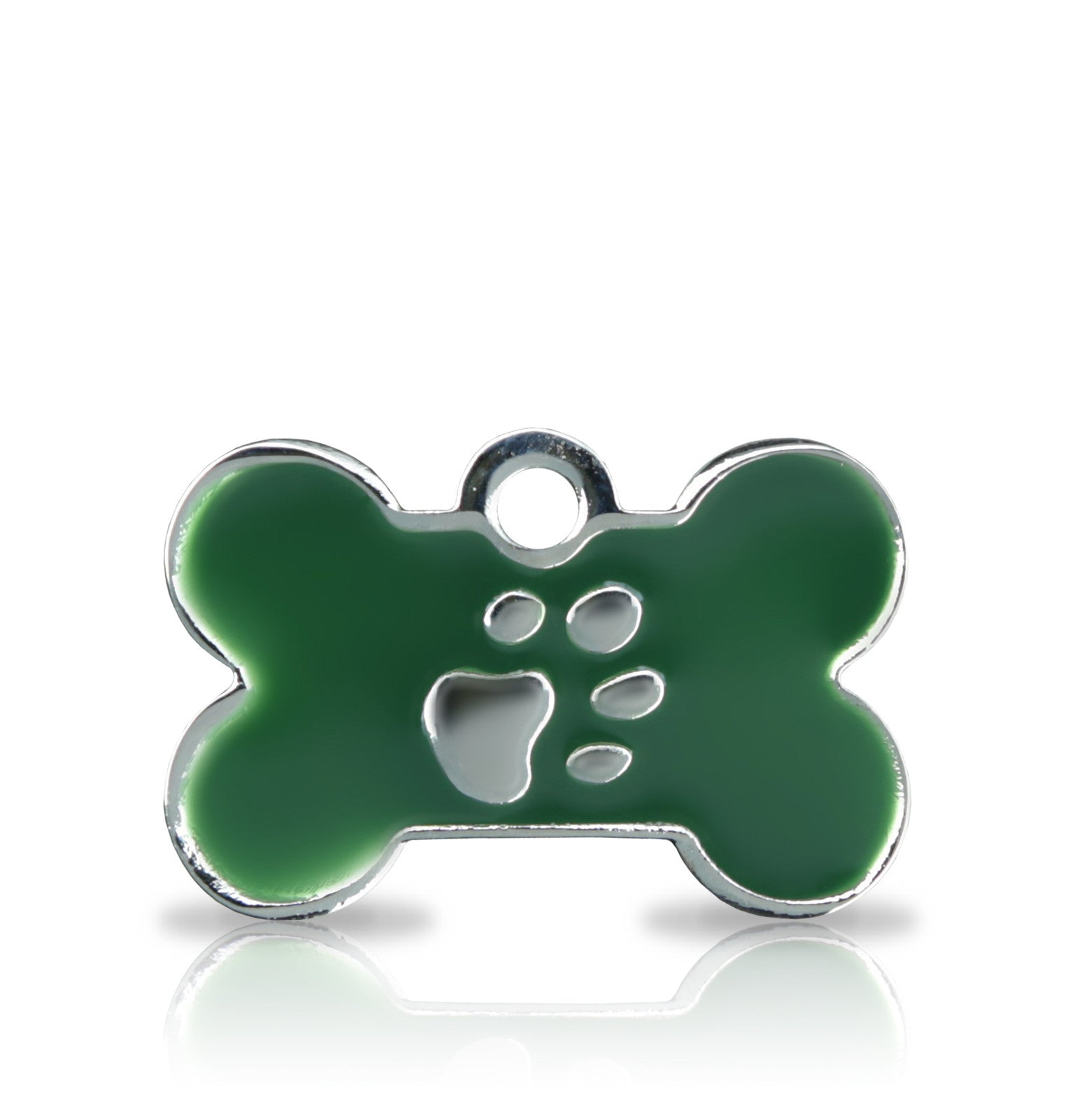 Taggit TaggIT Engraving Elegance Green & Silver Small Bone iMarc Dog Tag