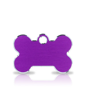 TaggIT Engraving Hi-Line Purple Small Bone iMarc Dog ID Tag