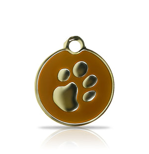 TaggIT Elegance Small Disc Brown & Gold Dog Tag iMarc Tag