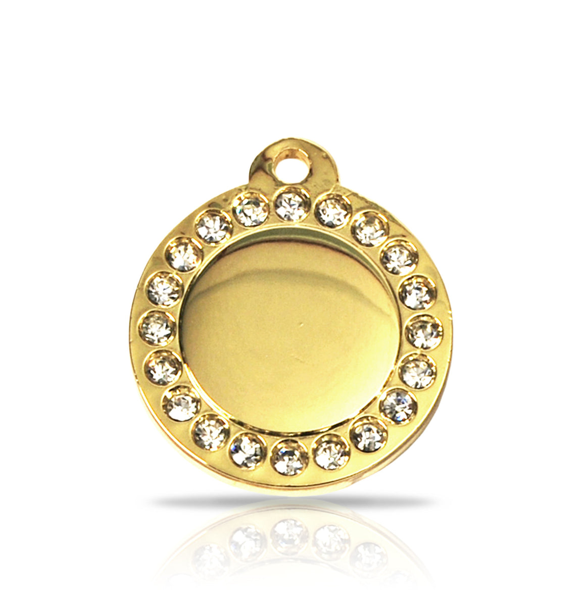 TaggIT Glamour Small Disc Gold Diamante Dog Tag iMarc Dog Tag