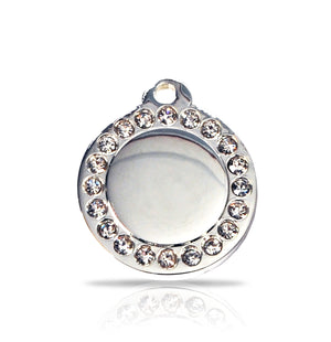 TaggIT Glamour Small Disc Silver Diamond iMarc Pet Tag