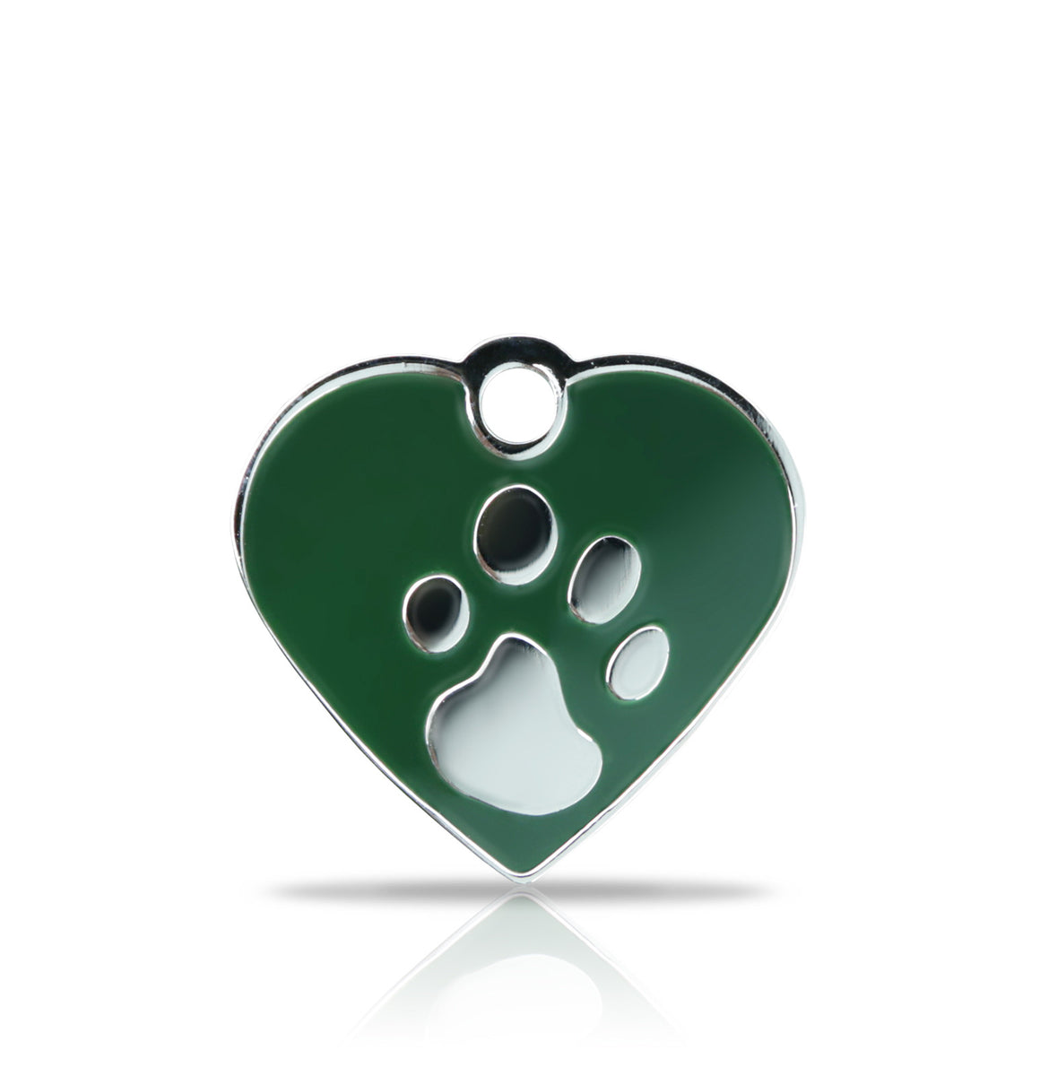 TaggIT Elegance Small Heart Green & Silver iMarc Pet Tag